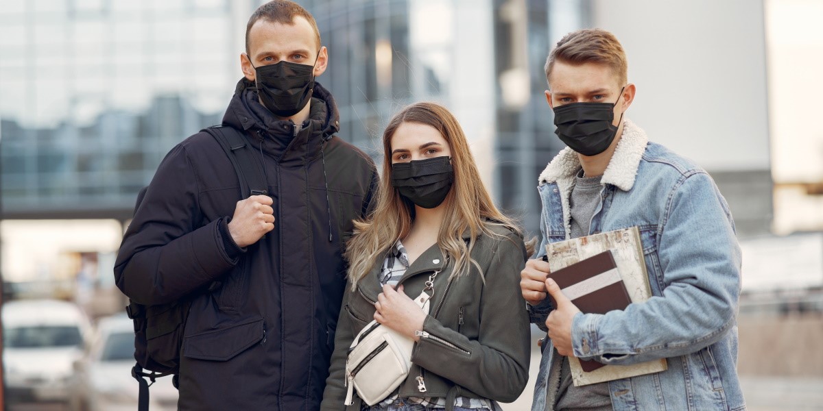 students wearing masks against coronavirus