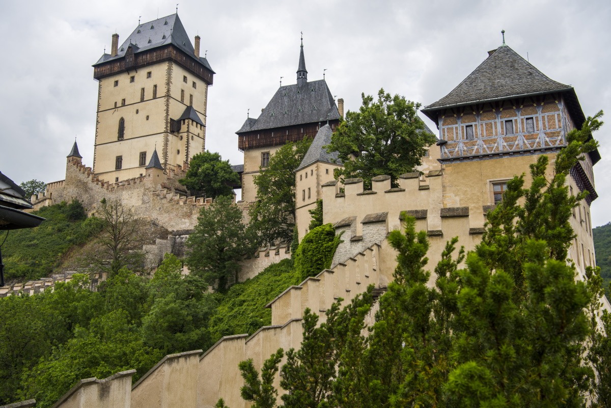 Royal castle Karlstejn in Czech Republic. June, 2019.